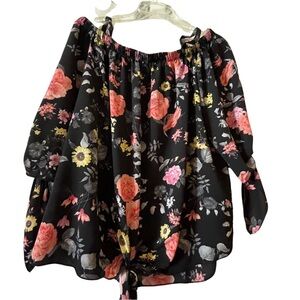 🚨LA Gypsy Strapy Floral Off-Shoulder Women's 2X Top